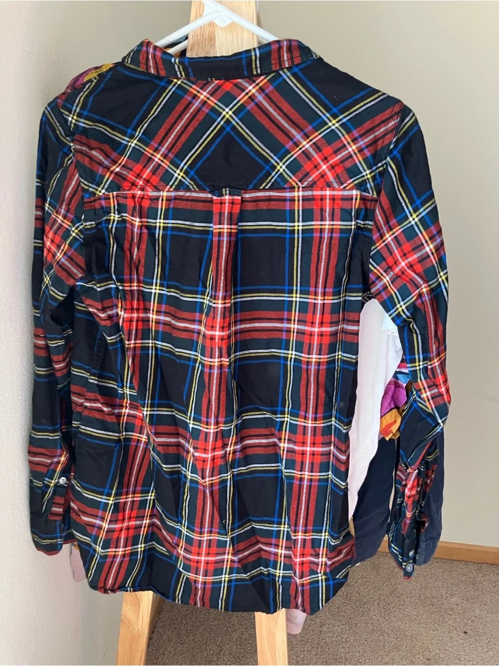 J. Crew Red, Navy & Yellow Plaid Cotton Button-Down Shirt